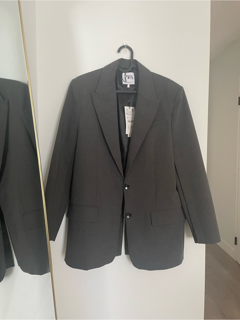 ZARA Charcoal Gray Menswear Style Blazer - Picture 2 of 12